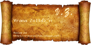 Vrana Zoltán névjegykártya
