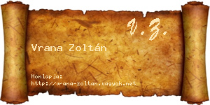 Vrana Zoltán névjegykártya